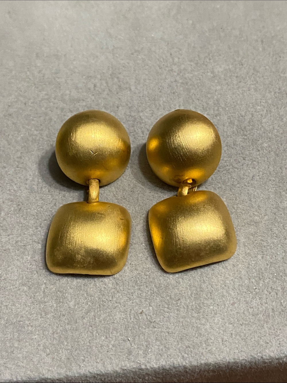 Anne Klein Brushed Gold Double-Drop Earrings
